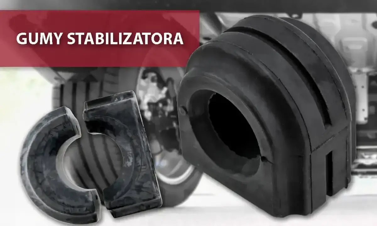 Dwa gumowe tuleje stabilizatora, kluczowe elementy zawieszenia, gotowe do montażu.