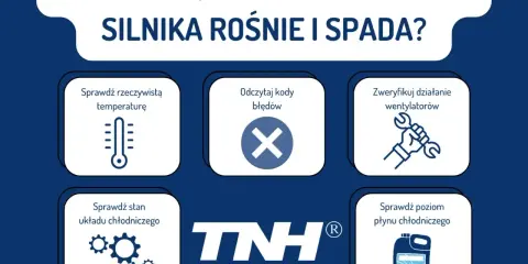 Gdy temperatura silnika rośnie i spada, sprawdź, czy chłodnica powinna być ciepła. Weryfikuj działanie wentylatorów, odczytaj kody błędów, stan układu i poziom płynu chłodniczego.