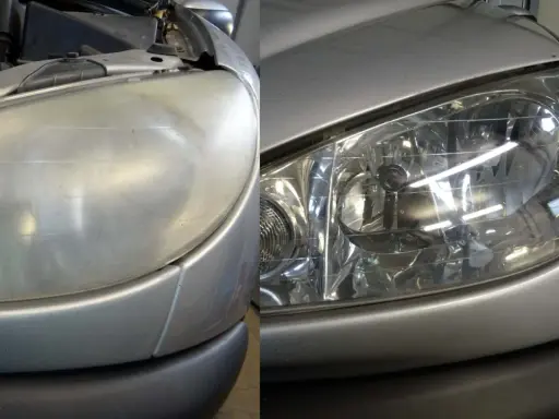 Przed i po: jak wypolerować lampy samochodowe, by znów lśniły jak nowe.