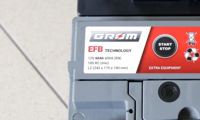 Akumulator GRAM EFB z technologią START STOP, 12V 60Ah 600A. Idealny do nowoczesnych aut.