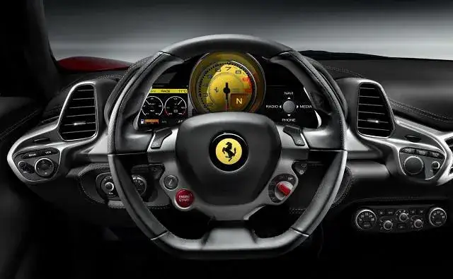 Ferrari wnętrze kokpit kierowcy