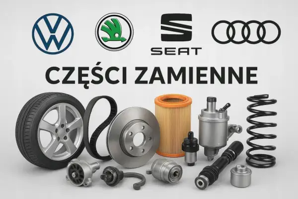 Części zamienne do aut marek VW, Skoda, Seat, Audi: koło, pasek, tarcza hamulcowa, filtry, amortyzatory.